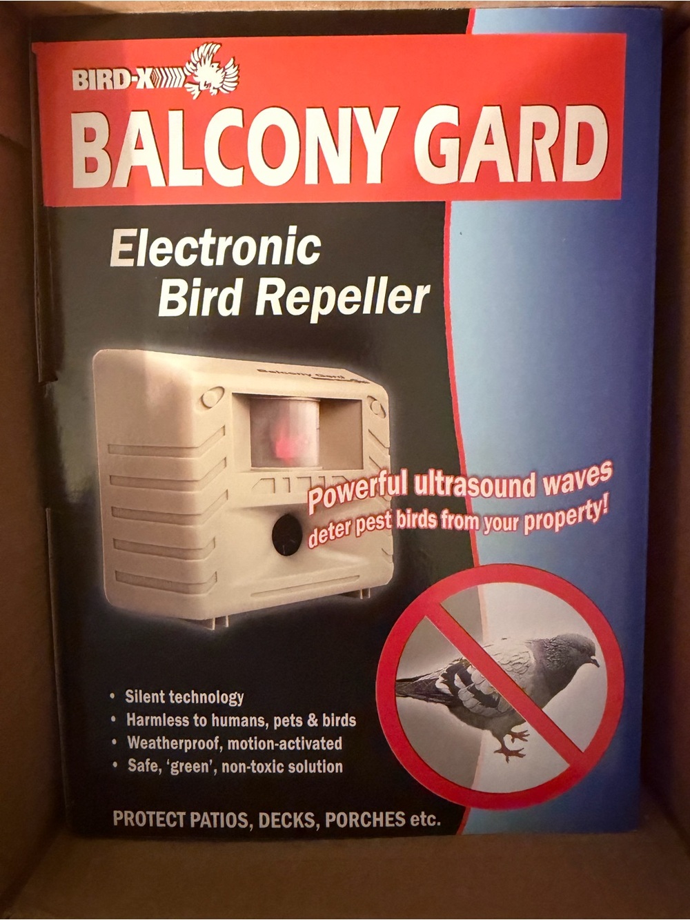 Bird-X Balcony Gard Electronic Bird Repeller - White